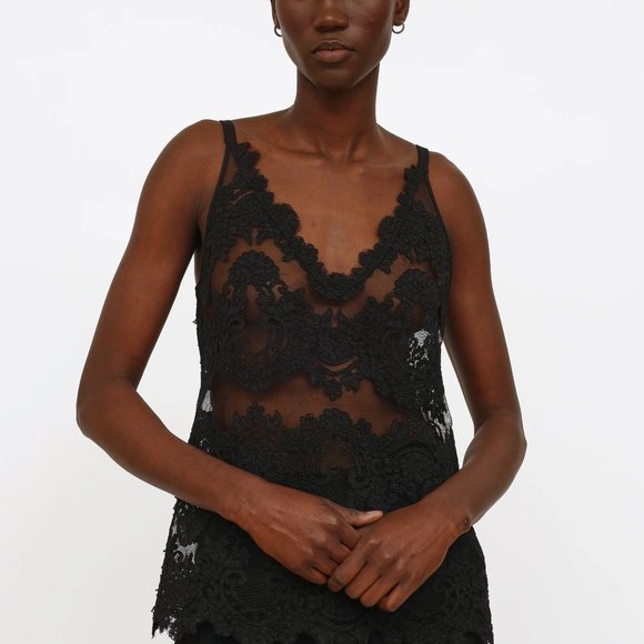 NWT Aritzia Babaton 1-01 Inkwell Lace Franck Blouse Size XS - Picture 1 of 9